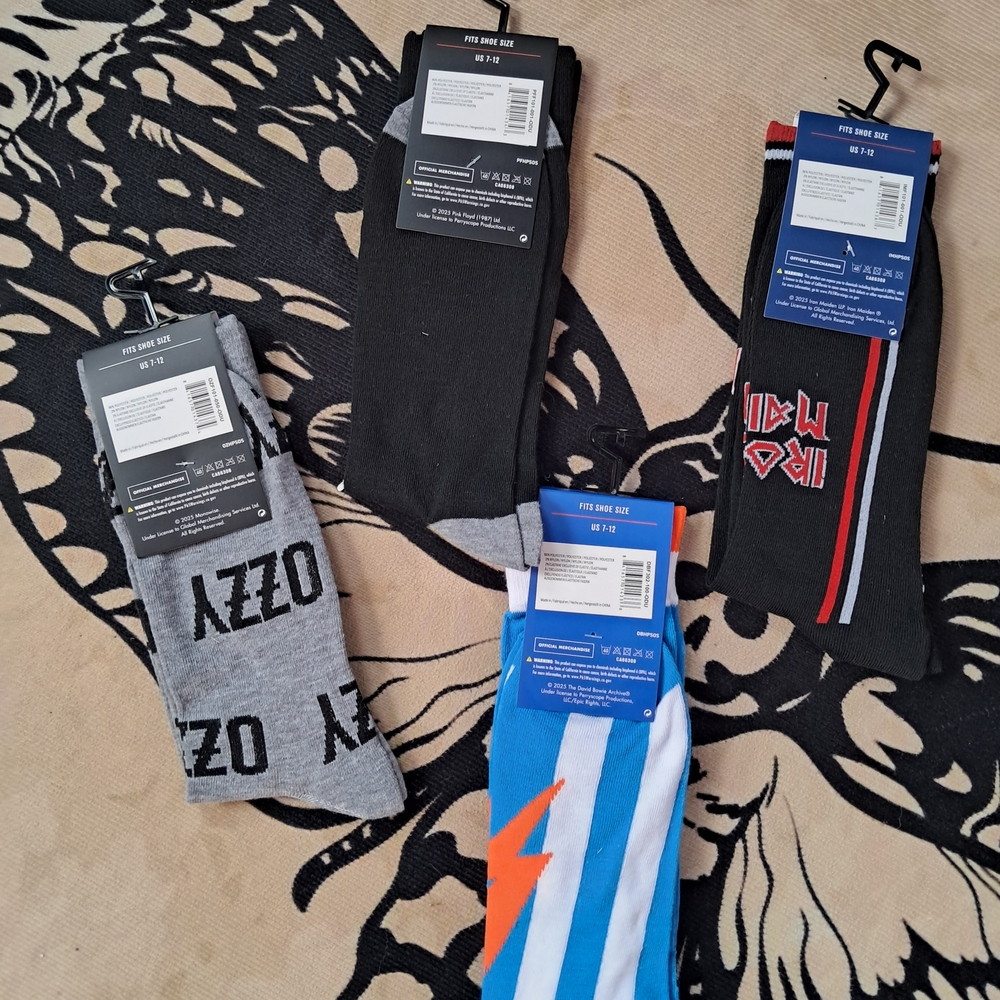 SOLD OUT! Pink Floyd Iron Maiden Bowie Unisex Socks - Picture 2 of 11
